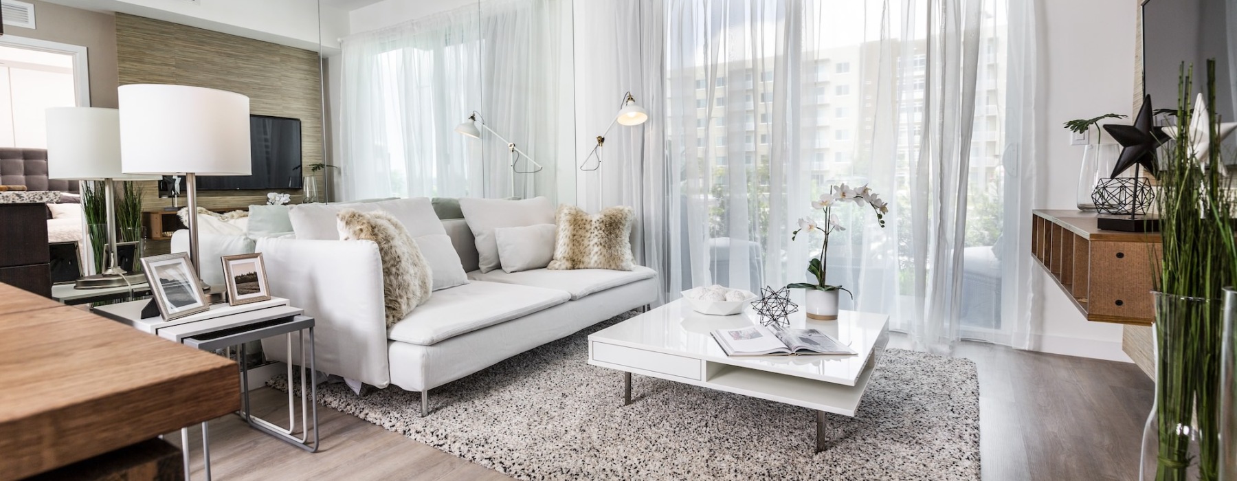 Open space living area with natural lighting